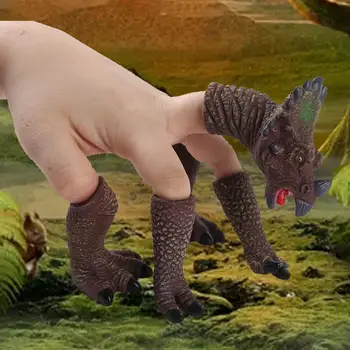 Dedo De Dinossauros De Fantoches Brinquedos Batalha Função De Jogar Brinquedo Velociraptor Mini Lado Animal Do Modelo De Boneca De Vinil Macio Luvas De Presentes Para Meninos