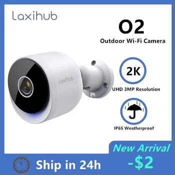 Laxihub 3MP 2K Wi-Fi gratuito Exterior Câmera de Visão Noturna IR de Segurança de Bala Camara IP65 Waterproof a Câmera de Vigilância de Vídeo