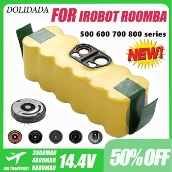 3800mAh 14,4 V Bateria 4800mAh 6800mAh Para IRobot Roomba 500 600 700 800 900 595 620 650 780 890 Bateria Bateria Recarregável