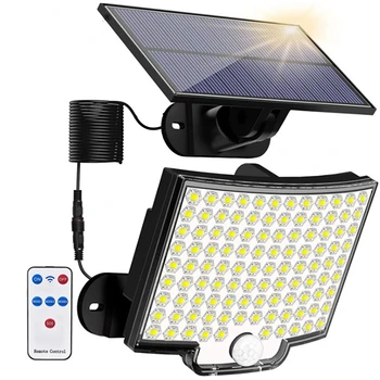 Solar da Parede de Luz Ultra Brilhante 106 LED Sensor de Movimento Exterior Luzes de 4 Modos de Trabalho IP65 Waterproof a Lâmpada Solar Para a Casa de campo de