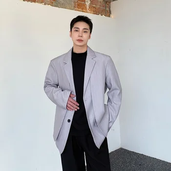 2023 Outono estilo coreano Personalizado da Dupla camada projeto de carcela de homens de terno casual solta cor sólida terno para homens M-XL
